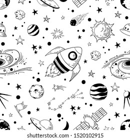 Space Seamless Pattern Print Design Vector Stock Vector (Royalty Free ...