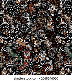 Seamless ethnic paisley pattern for fabric pattern