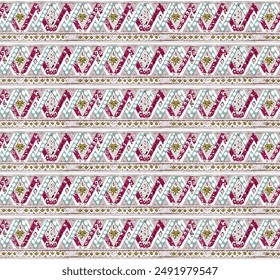 seamless ethnics pattern on grey background