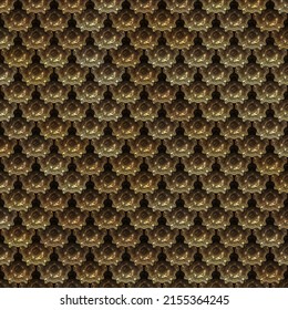 Seamless Fantasy Armour Texture. 3D Illustration. Metallic Pattern. Metal Plates Background.  Medieval Wallpaper. Textured Armor Surface.
