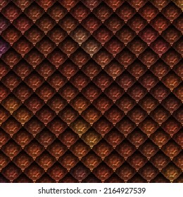 Seamless Fantasy Armour Texture. 3D Illustration. Metallic Pattern. Metal Plates Background.  Medieval Wallpaper. Textured Armor Surface.