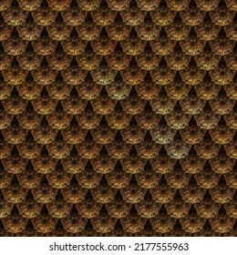 Seamless Fantasy Armour Texture. 3D Illustration. Metallic Pattern. Metal Plates Background.  Medieval Wallpaper. Textured Armor Surface.
