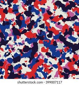 Seamless Fashion Purple Red And Blue Camo Pattern