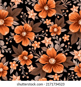 Seamless Floral Pattern Fabric Packaging Design Stock Illustration ...