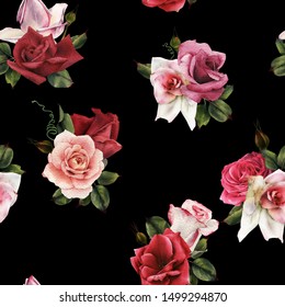 Seamless Floral Pattern Peonies On Light Stock Illustration 1717385986