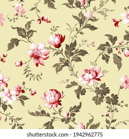 Seamless Floral pattern,with small cute flower design Textile Allover Design With Background
