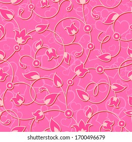 Seamless floral pink background pattern