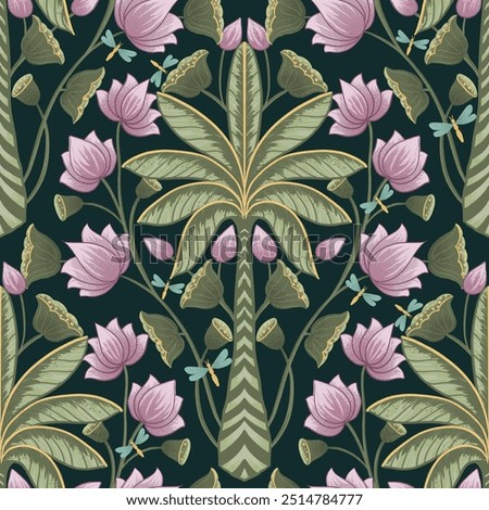 Seamless floral surface pattern that can be used for printing on various surfaces like home textiles, fabrics, wallpapers, paper etc. it can also be used for digital projects.