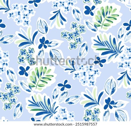 Seamless Floral Tropical Pattern In Vector