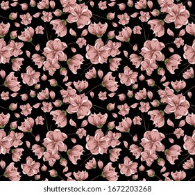 Seamless flower pattern. Hand drawn daisy pattern.