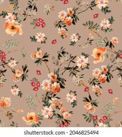 Seamless Flowers Pattern, Floral Print.