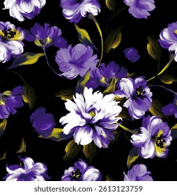 Seamless flowers pattern. Hand draw abstract floral pattern.