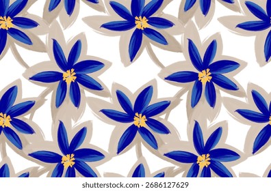 Seamless flowers pattern. Hand draw abstract floral pattern.