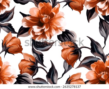 Seamless flowers pattern. Hand draw abstract floral pattern.