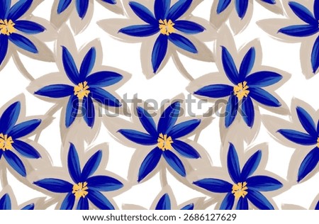 Seamless flowers pattern. Hand draw abstract floral pattern.
