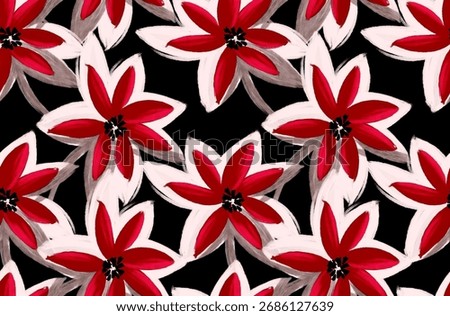Seamless flowers pattern. Hand draw abstract floral pattern.