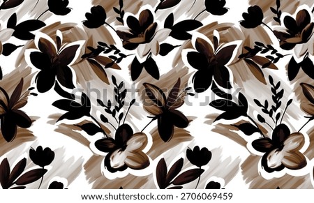 Seamless flowers pattern. Hand draw abstract floral pattern.