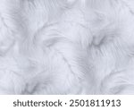 Seamless fluffy natural animal fur texture background. White arctic polar fox or rabbit genuiene fur. Close-up on the detail. 