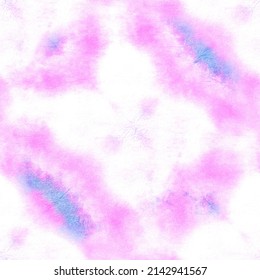 Seamless Fluid Watercolor Watercolour.  Cyan Tie Dye, Ethnic Graphic Watercolor Picture.  Seamless Pink Organic Oil Tie Dye Illustration.  Seamless Ink Paint. 