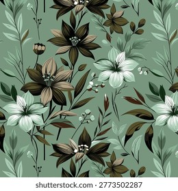 Seamless Foral Digital Pattern High resolution