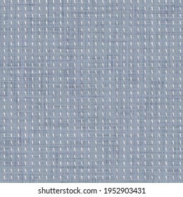 Seamless French Farmhouse Woven Linen Stripe Texture. Ecru Flax Blue Hemp Fiber. Natural Pattern Background. Organic Ticking Fabric For Kitchen Towel Material. Pinstripe Material Allover Print