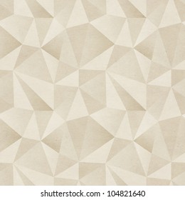 Seamless Geometric Background. Triangular Mosaics Pattern On Paper Texture