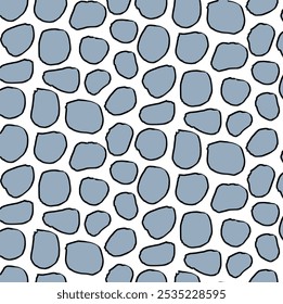 Seamless geometric circle pattern, brush strokes print.