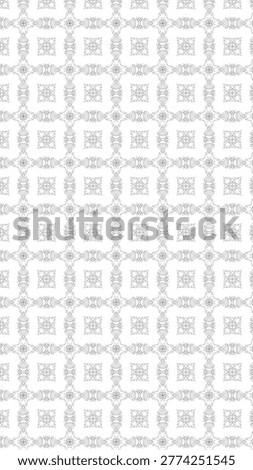 Seamless geometric pattern background with delicate grey line art filigree floral ornaments on a clean white surface perfect for luxury wallpaper textile designs elegant decorative digital surface
