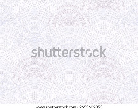 A seamless geometric pattern background in the style of chiyogami, with overlapping pale-colored concentric circles