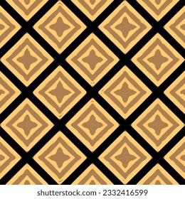 Seamless geometric pattern black yellow brown