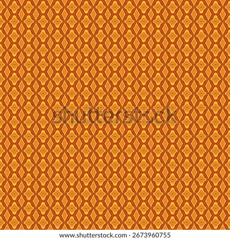 Seamless geometric pattern with diamond shapes in warm orange, red, and yellow tones. Retro and ethnic inspired abstract design, ideal for textiles, wallpapers, packaging, and decorative projects.