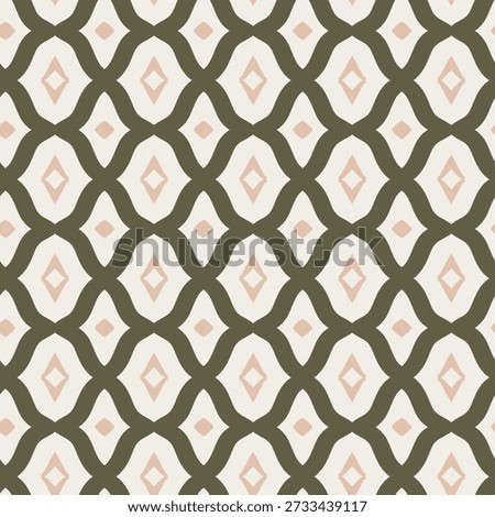 Seamless geometric pattern with diamond shapes in earthy tones