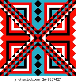 Seamless geometric pattern inspired by British and American flags with modern shapes and patriotic elements