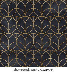 Seamless Geometric Pattern On Paper Texture. Art Deco Background