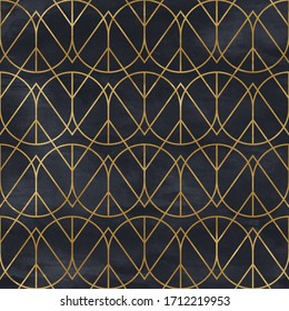 Seamless Geometric Pattern On Paper Texture. Art Deco Background