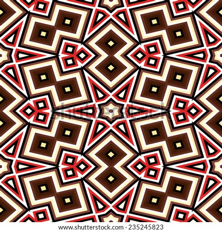 Seamless geometric pattern in red and brown - illustration