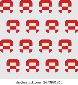 Seamless geometric pattern that inspired by Bauhaus design transform to surrounding object in daily life. This is a simplified short hair girl pattern.