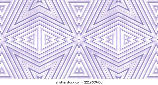 Seamless Geometric Tribal Aztec Or Western Motif Surface Pattern In Digital Lavender Color Of The Year For 2023. Light Violet Purple Trendy Fashion Textile, Wrapping Paper Or Fabric Background
