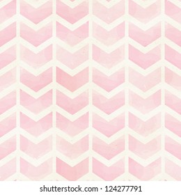 Seamless Geometric Watercolor Chevron Pattern On Paper Texture