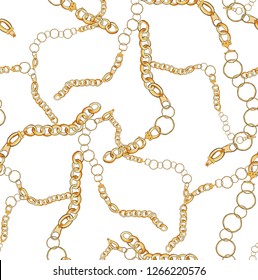 Seamless Gold Chain Pattern.