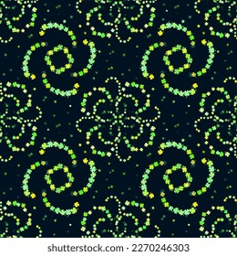 A seamless green and yellow clover pattern for your good luck! Cute seamless shamrock pattern for St. Patrick's Day. Clover seamless background. 
