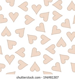 Seamless Grosgrain Ribbon Heart Pattern