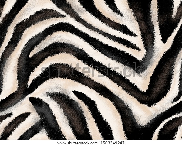 Seamless Hand Drawing Zebra Texture Animal Stock