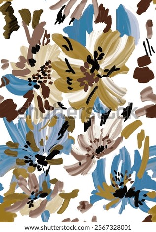 Seamless Hand Drawn Flower Pattern