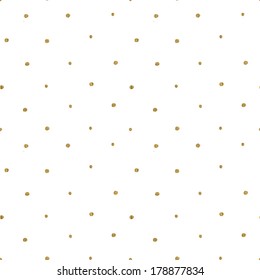 Seamless Hand Drawn Gold Polka Dot Pattern Background