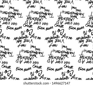 Seamless Hand Writing, Letter, Writing Pattern