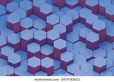 Seamless hexagon pattern, geometrically precise, creating a honeycomb-like, tessellated effect ideal for modern designs.	