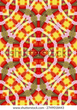 Seamless high-density maximalist kaleidoscope pattern in vibrant red and amber haze. Ornate symmetric mosaic mandala for 2026 luxury packaging and energetic architectural wallpaper.