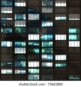 Seamless Illustration Resembling Illuminated Windows In A Tall Building At Night