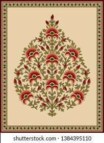 Seamless Indian Mughal Flower Motif